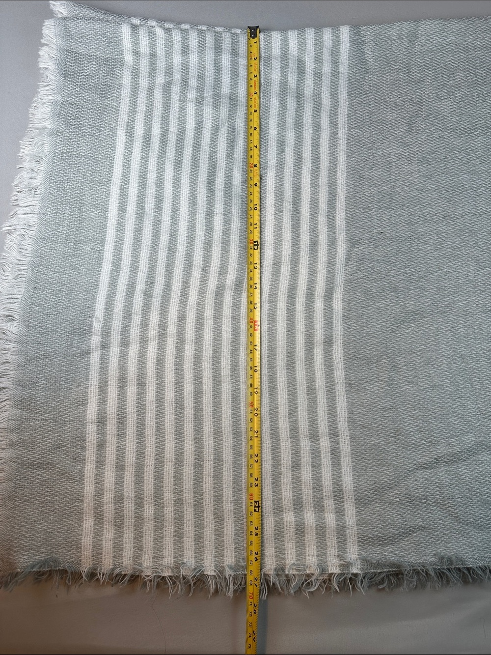 Womens Oversized Stripe Blanket Scarf Large Gray White Wrap Shawl 54x54 - Picture 4 of 4